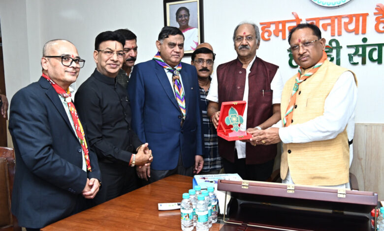 छत्तीसगढ़ में आयोजित होगा 19वां नेशनल जैम्बोरी : CM विष्णुदेव साय से राज्य भारत स्काउट्स और गाइड्स संघ के प्रतिनिधिमंडल ने की मुलाकात