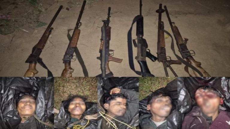 अबूझमाड़ मुठभेड़ अपडेट : 2 महिला समेत 5 वर्दीधारी नक्सलियों के शव को लेकर पहुंचे जवान, सर्चिंग में हथियारों का जखीरा भी बरामद