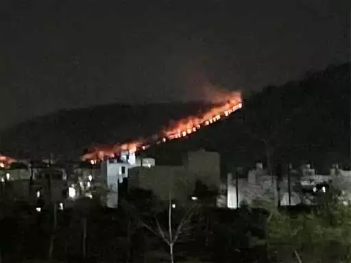 रायगढ़ के गजमार पहाड़ पर लगी आग, दूर- दूर तक दिखाई दे रही लपटें, मेडिकल कॉलेज तक पहुंची