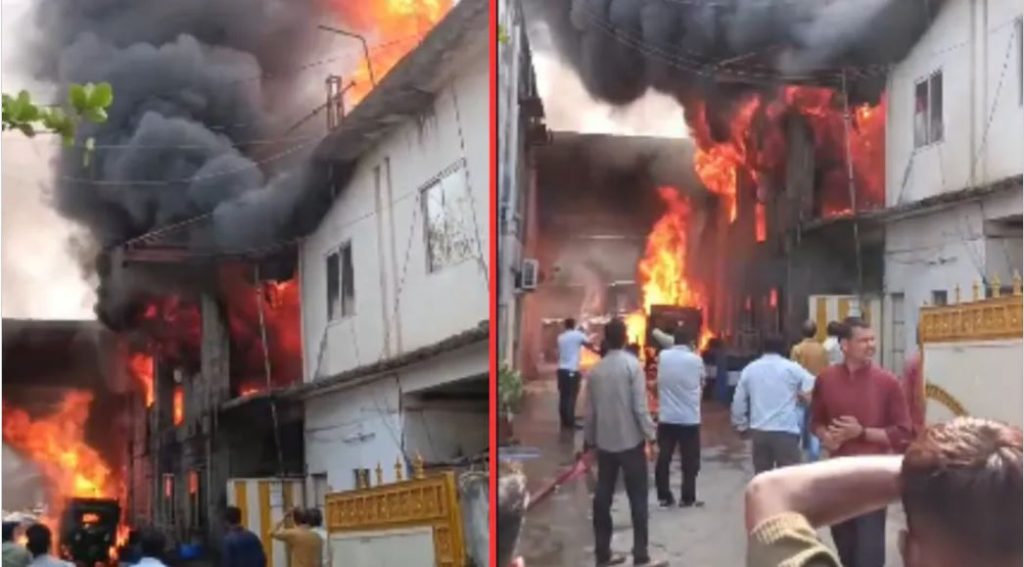 राजधानी के गोविंदपुरा इंडस्ट्रियल एरिया में भीषण आग, धू-धूकर जली फैक्ट्री