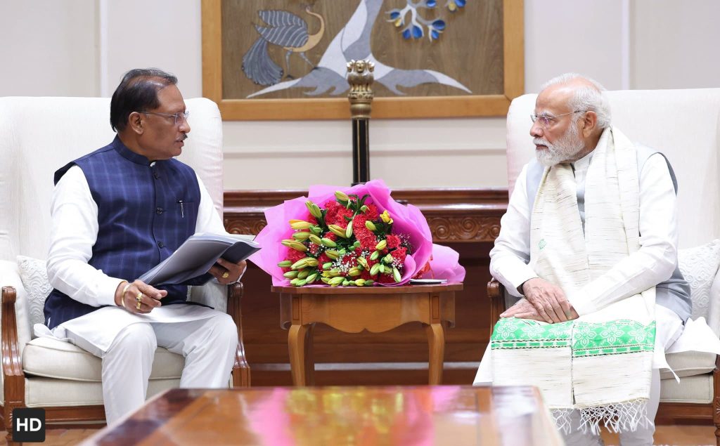 मुख्यमंत्री विष्णुदेव साय ने प्रधानमंत्री नरेंद्र मोदी से की मुलाकात
