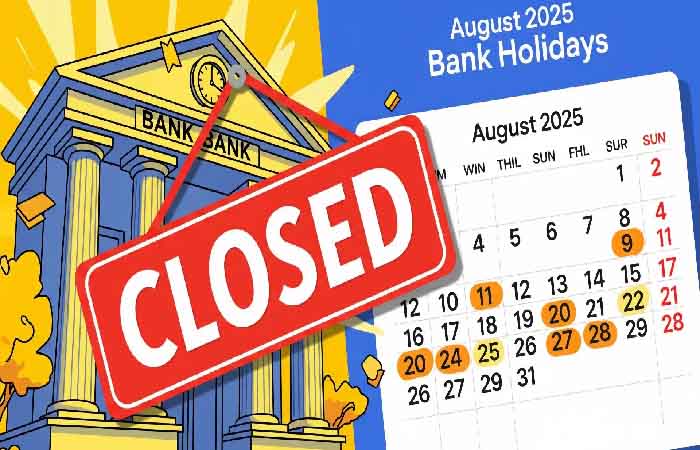 समय रहते निपटा लें अपने काम, अगस्त 2025 में बैंक रहेंगे 15 दिन बंद, RBI ने जारी की छुट्टियों की लिस्ट…. समय रहते निपटा लें अपने काम, अगस्त 2025 में बैंक रहेंगे 15 दिन बंद