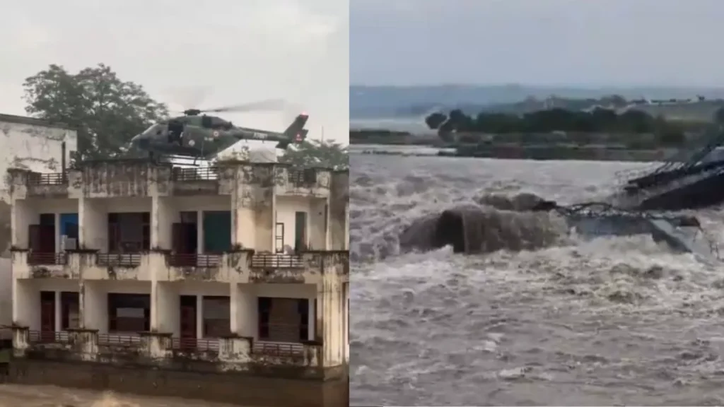 रणजीत सागर डैम हादसा: चार गेट बहने से हड़कंप, हेलीकॉप्टर से चला रेस्क्यू ऑपरेशन